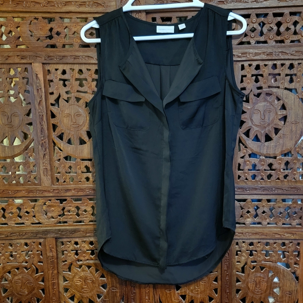 New York & Company Faux Button Up Sleeveless Blouse